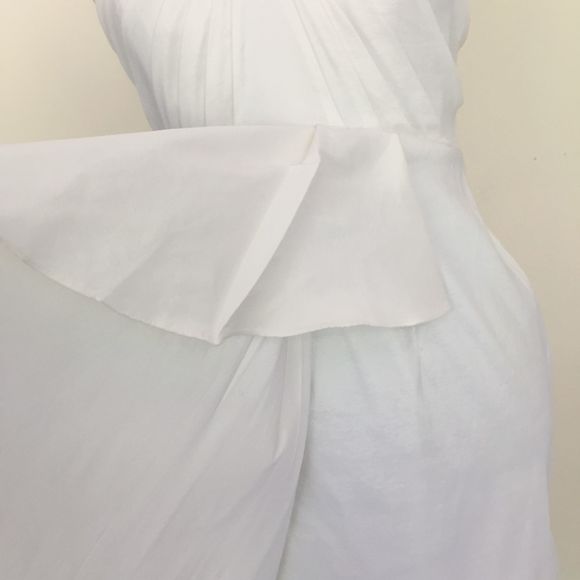 Badgley Mischka Halter Beaded White Cocktail Dress - Picture 4 of 12